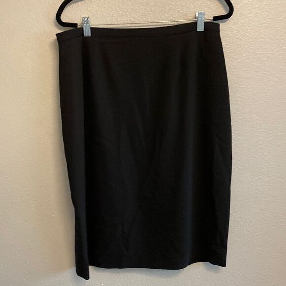 Woolmark- black wool pencil skirt- Size 16 - Picture 1 of 5